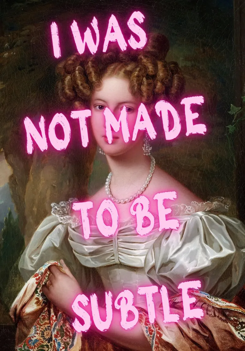 "Not Subtle" - Pop Art, Remix classico, Empowerment, Pin al neon plexiglass da NorwesClub