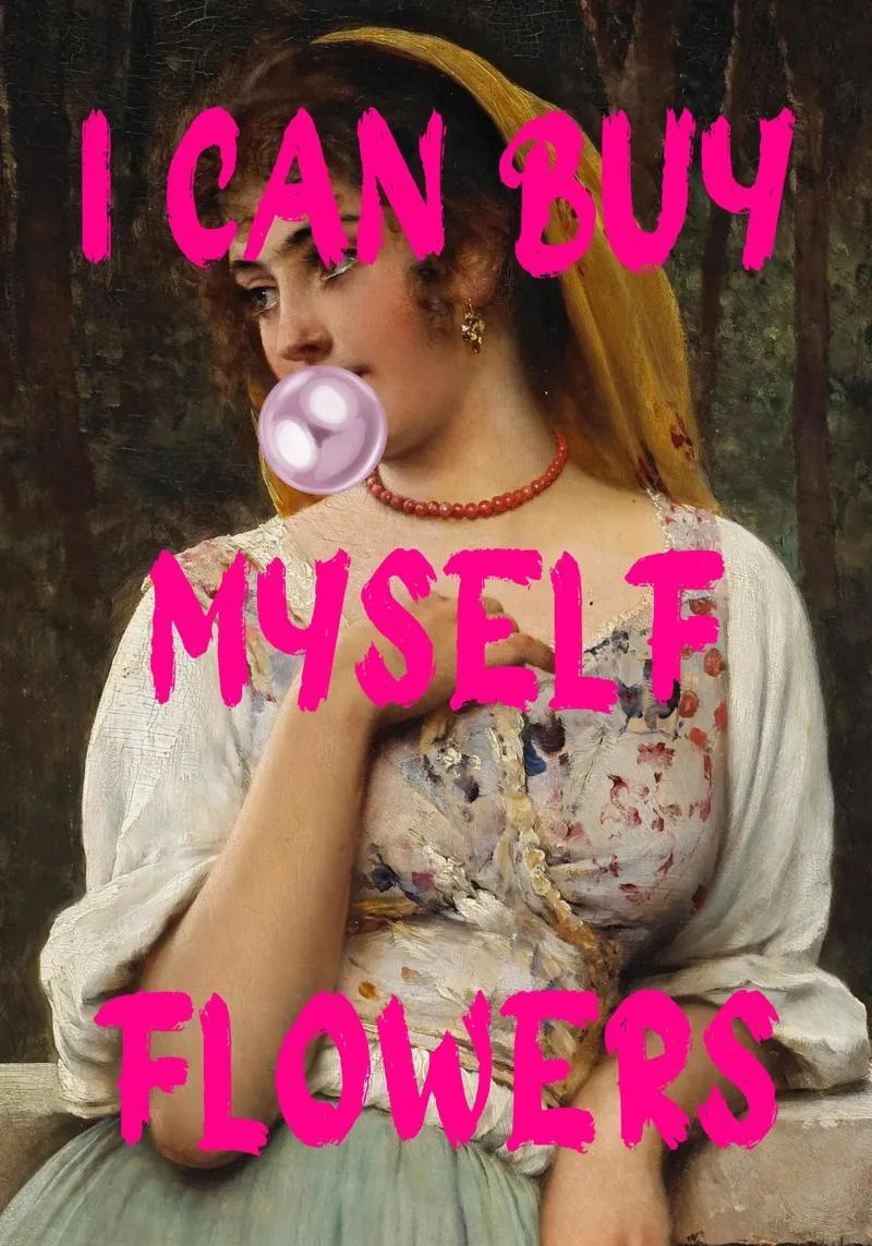 "Buy Myself Flowers" - Pop Art, Remix classico, Empowerment, pellicola backlit da NorwesClub