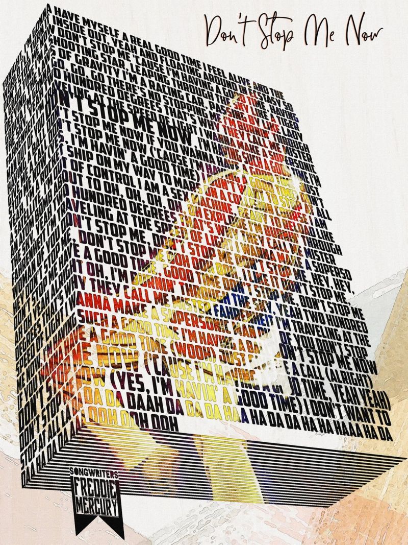 Don't Stop Me Now (Libro dei testi) poster con telaio in alluminio da Gunawan Rb