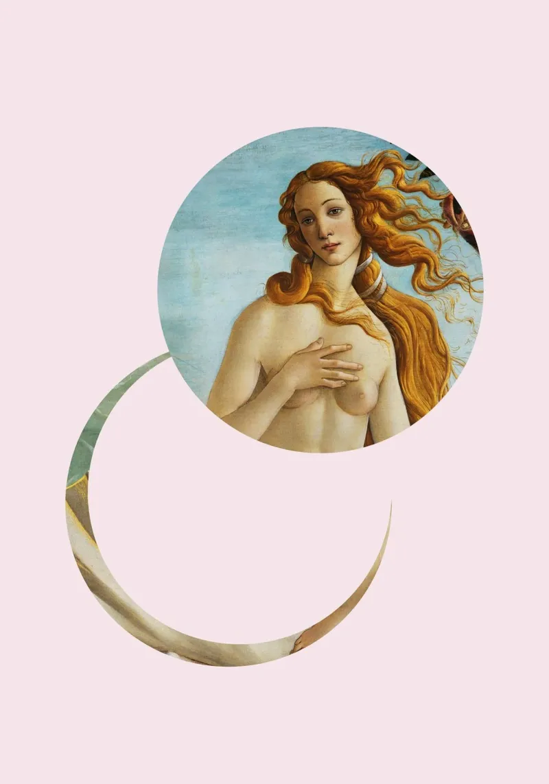 "Venus Reborn" - Botticelli Remix, Minimalista, Dea, Rosa pellicola backlit da NorwesClub