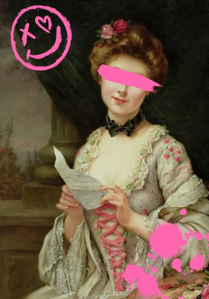 "Hidden Smile" - Klassischer Remix, Straßenkunst, rosa Ästhetik, Poster von NorwesClub