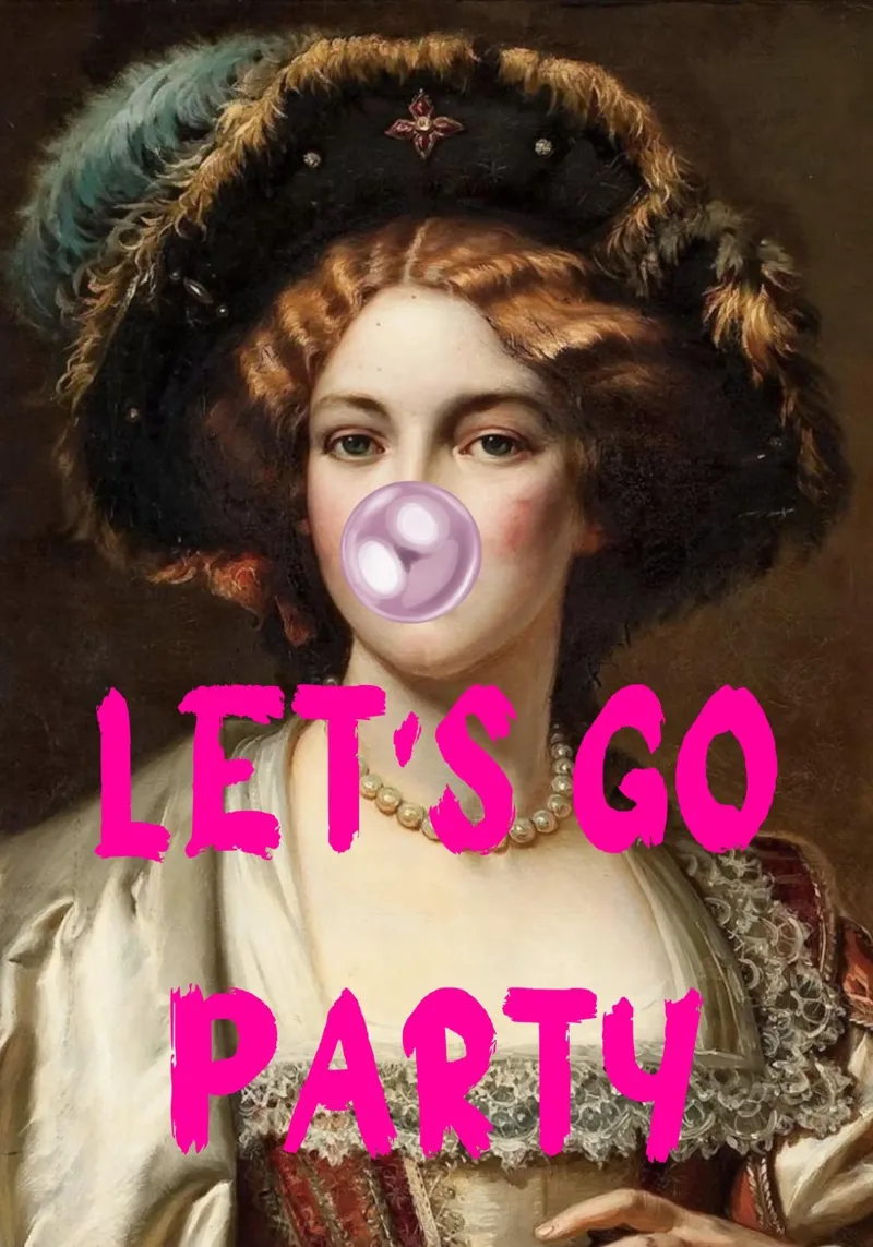 "Let's Go Party" - Pop Art, Classic Remix, Festive, Bubblegu plexiglass da NorwesClub