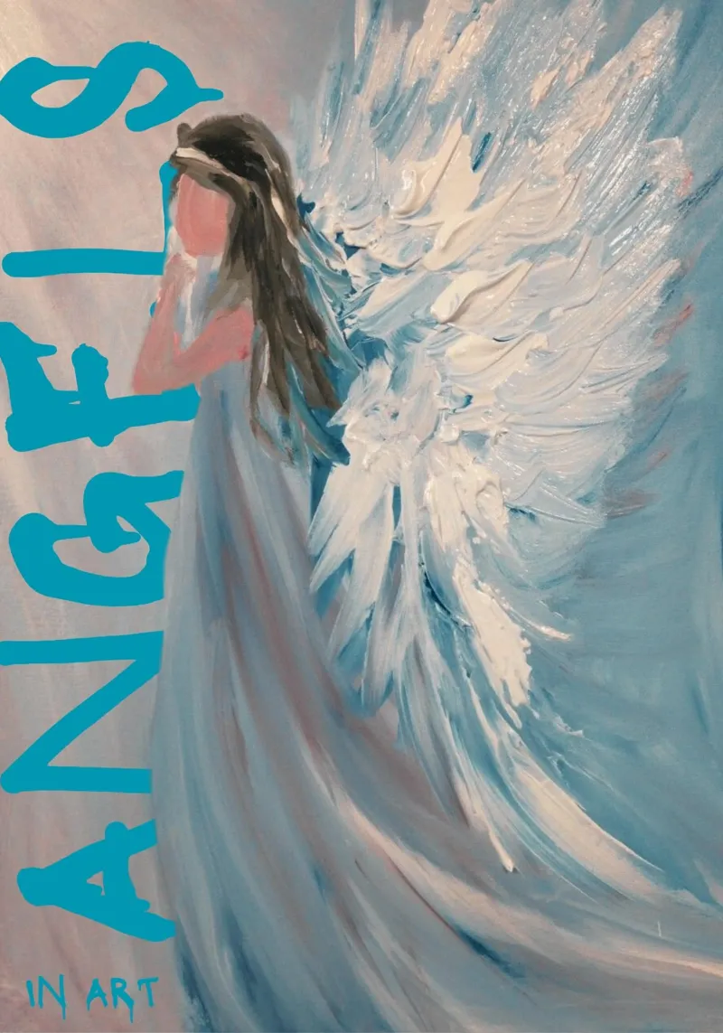 "Engelen in de kunst - abstract, spiritueel, dromerig, modern canvas met Baklijst van NorwesClub