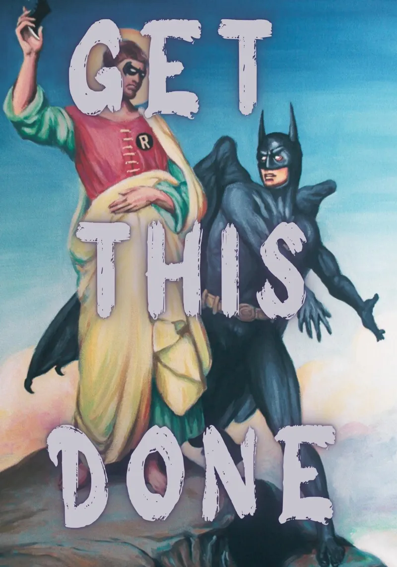"Get This Done" - Pop-Art, Superhelden-Remix, Motivation, Humo Hahnemühle von NorwesClub