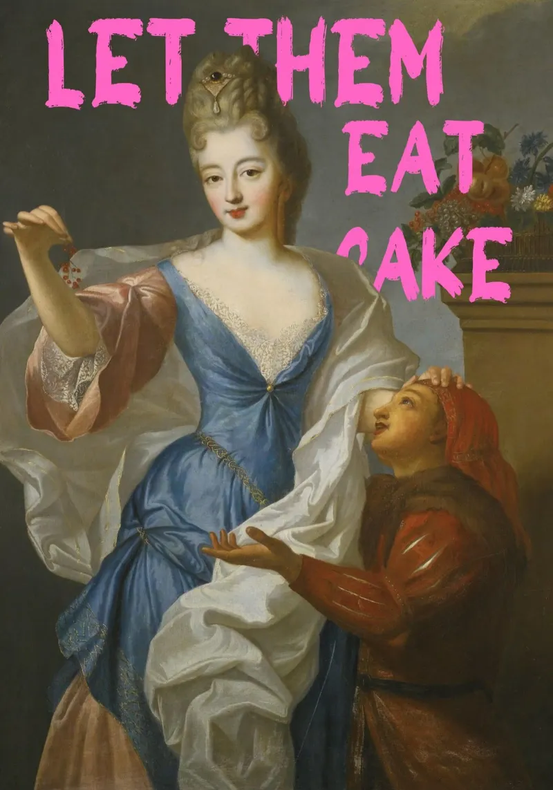 "Let Them Eat Cake" - Pop Art, Maria Antonietta, Iconic, Bol poster con telaio in plastica da NorwesClub