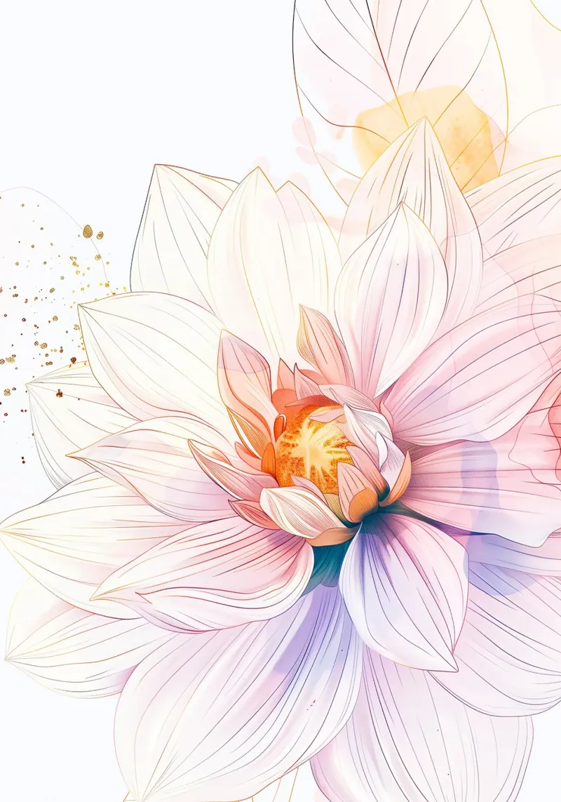 Motivo dei fiori carta hahnemühle da Justyna Jaszke JBJart