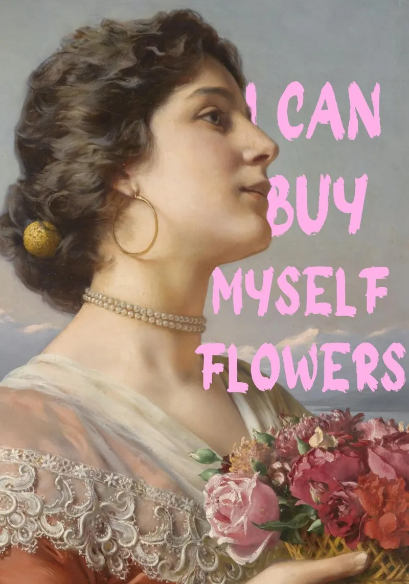"Cómprame flores" - Bouguereau, Pop Art, Empoderamiento, Sel metacrilato de NorwesClub