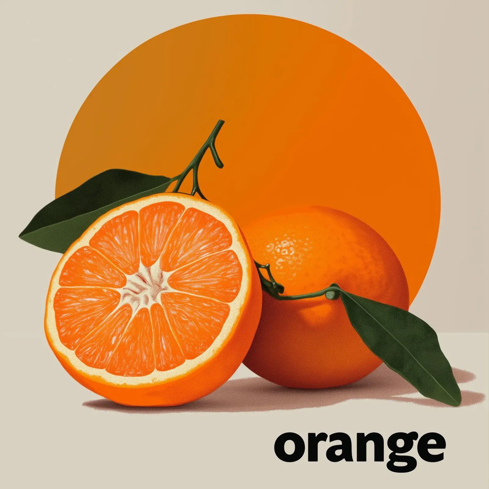 Fresh Orange poster con telaio in legno da Motivate-Today