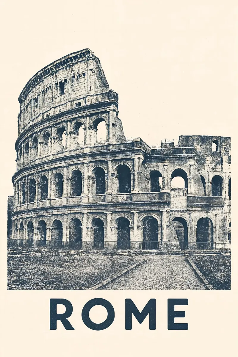 Rome – Colosseum Print - Linocut Series pellicola backlit da Studio Mooodz