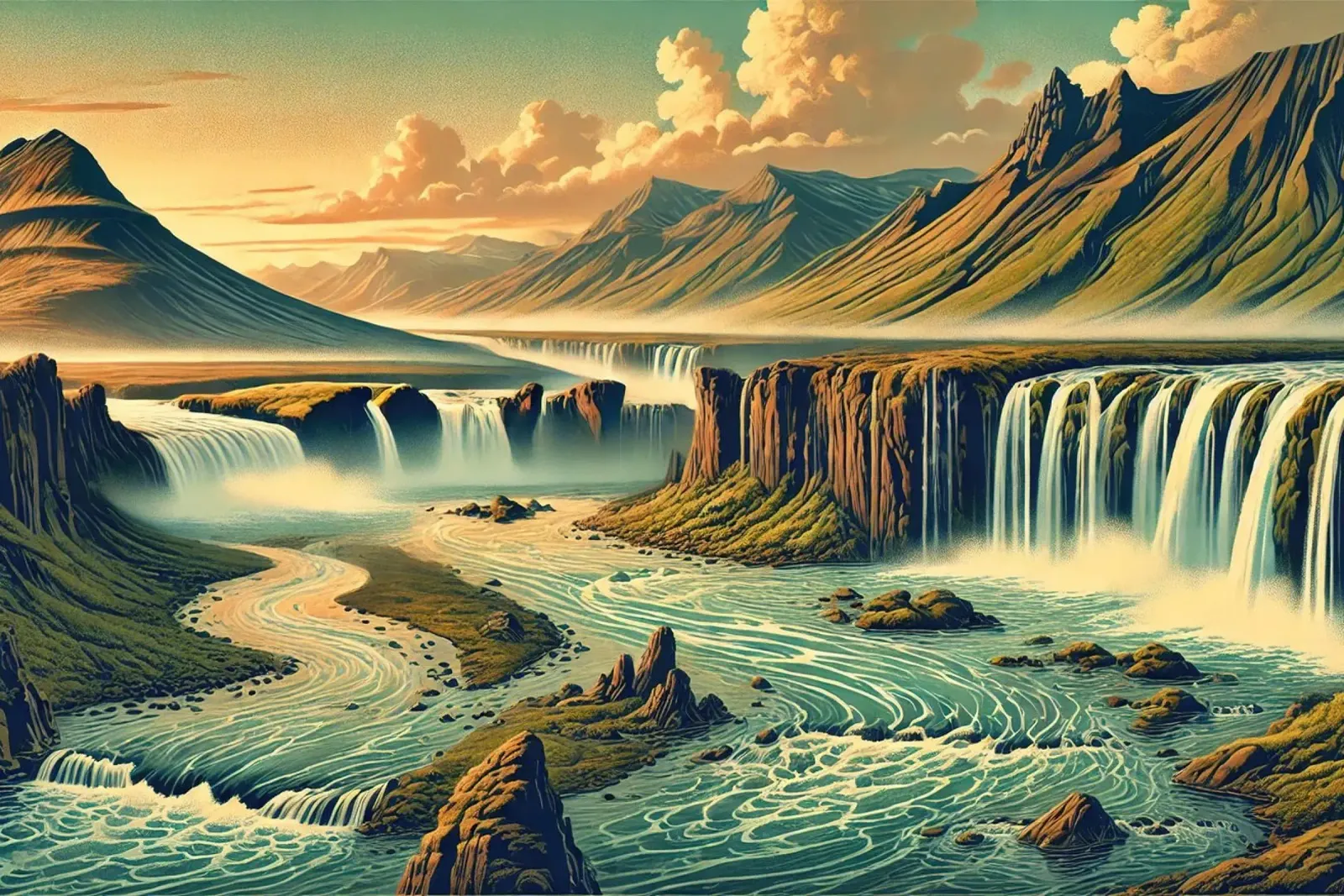 Vintage Iceland, Landscape Poster poster by Chromatic Fusion Studio