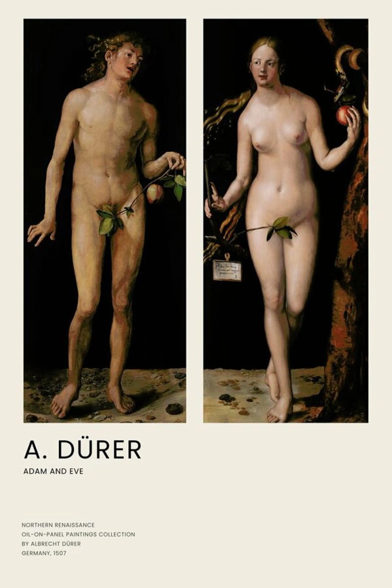Dürer - Adam and Eve pellicola backlit da Vintage by JUNIQE