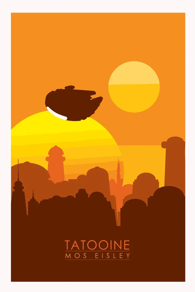 Tatooine Mos Eisley pellicola backlit da carrie Shop