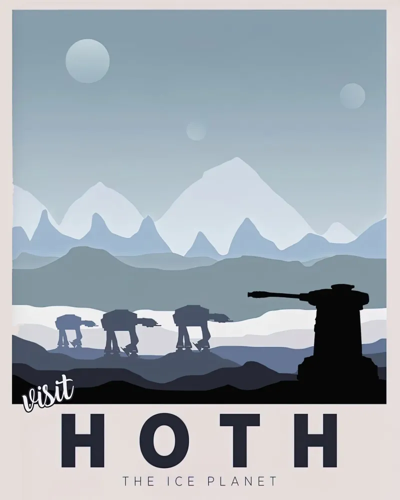 visitare hoth il pianeta di ghiaccio poster con telaio in legno da carrie Shop