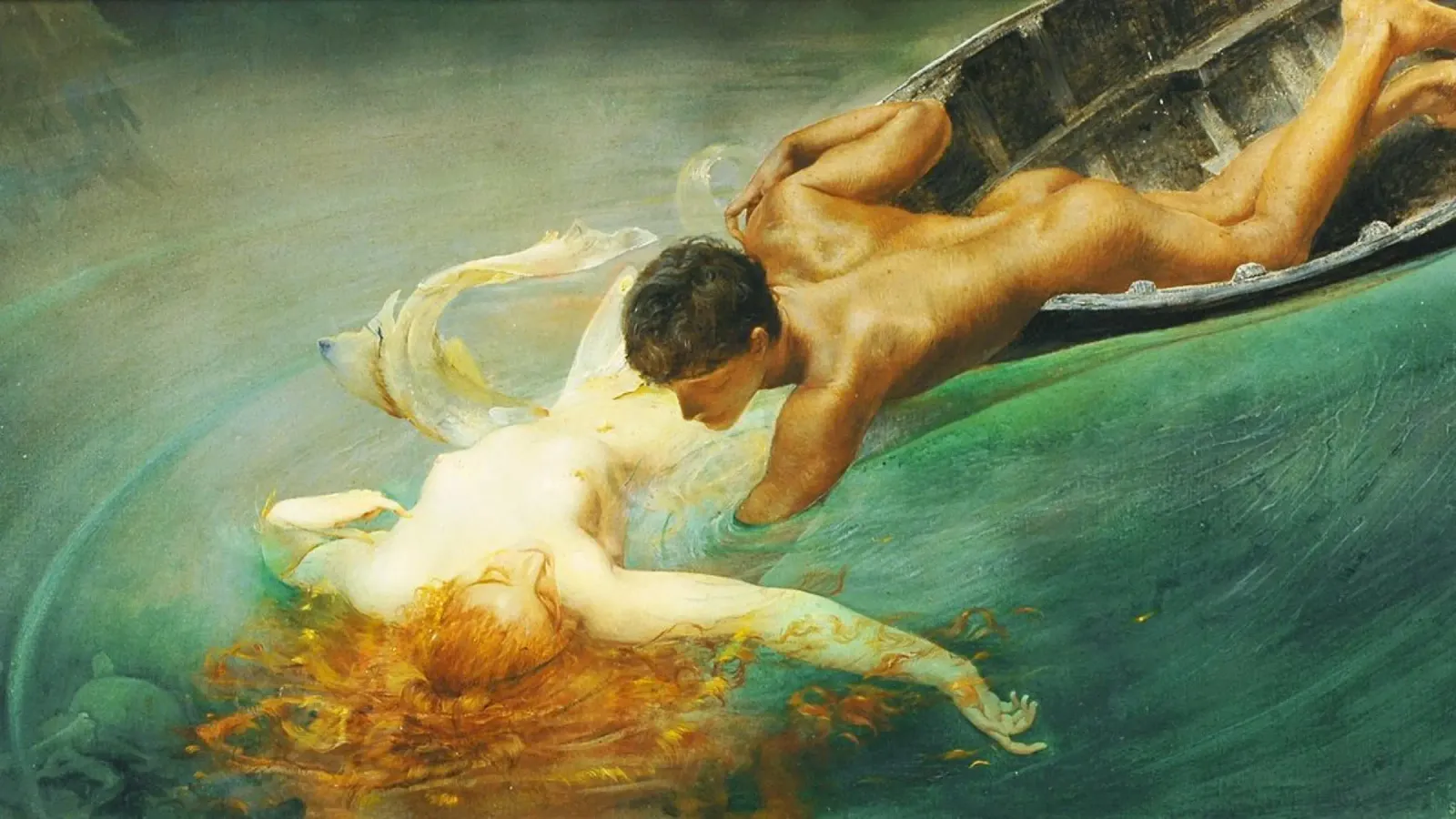 Giulio Aristide Sartorio - The Siren (Green Abyss) acrylic glass by Venus Art