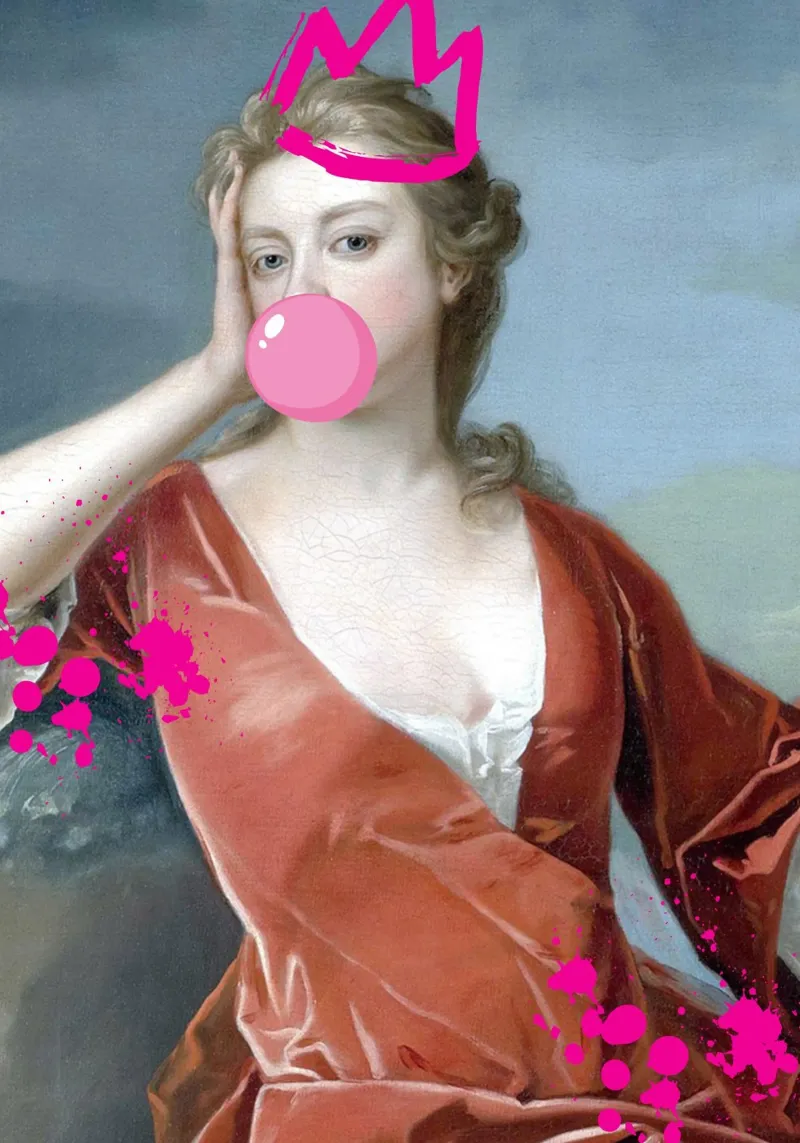 "Bubblegum Queen" - Pop Art, Remix classico, giocoso, di tendenza pellicola backlit da NorwesClub