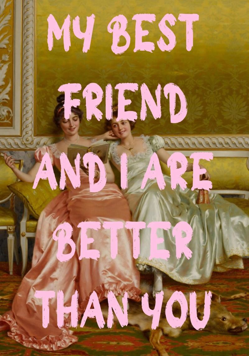 "Better Than You" - Pop Art, Remix classico, Umoristico, Amico poster con telaio in legno da NorwesClub