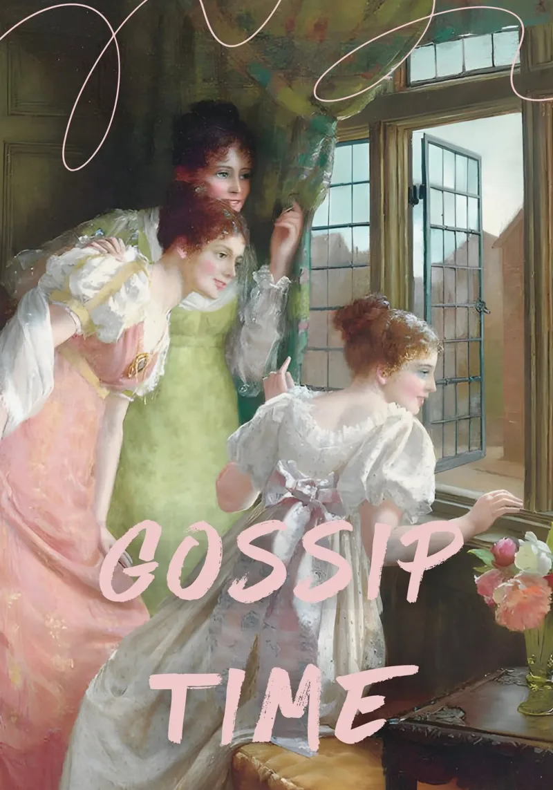 "Gossip Time" - Remix classico, pop art, umoristico, spilla di tendenza pellicola backlit da NorwesClub