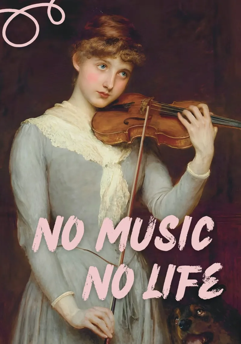 "No Music No Life" - Briton Rivière, Pop Art, Classical Remi poster da NorwesClub