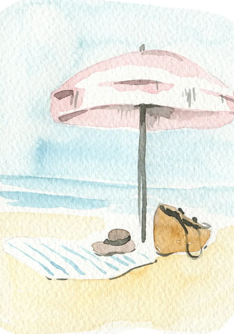 Stampa acquerello Beach Serenity - Coastal Boho Chic carta hahnemühle da NorwesClub