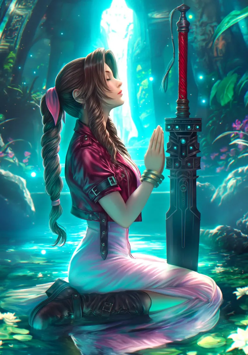 Aerith Final Fantasy VII poster da Fleur de Lys