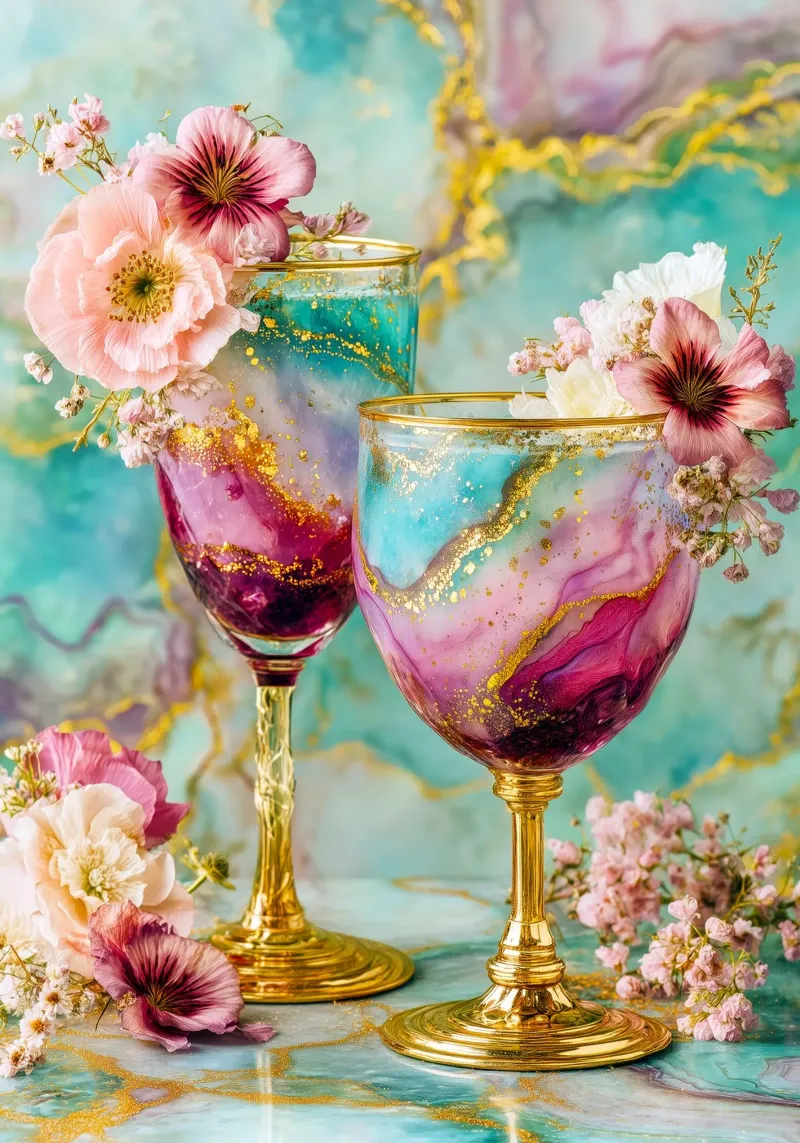 Elegant drinks canvas met Baklijst van Justyna Jaszke JBJart