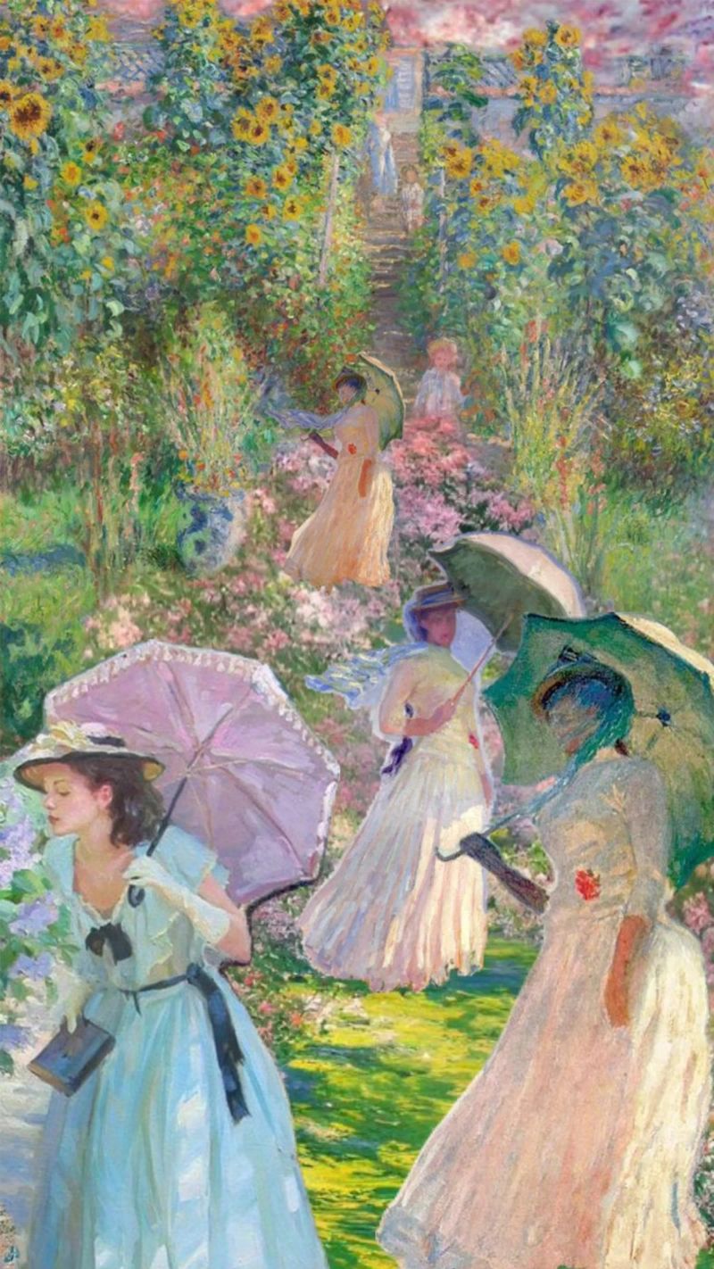 die damen sind im blühenden garten von claude monet Poster von belong shop