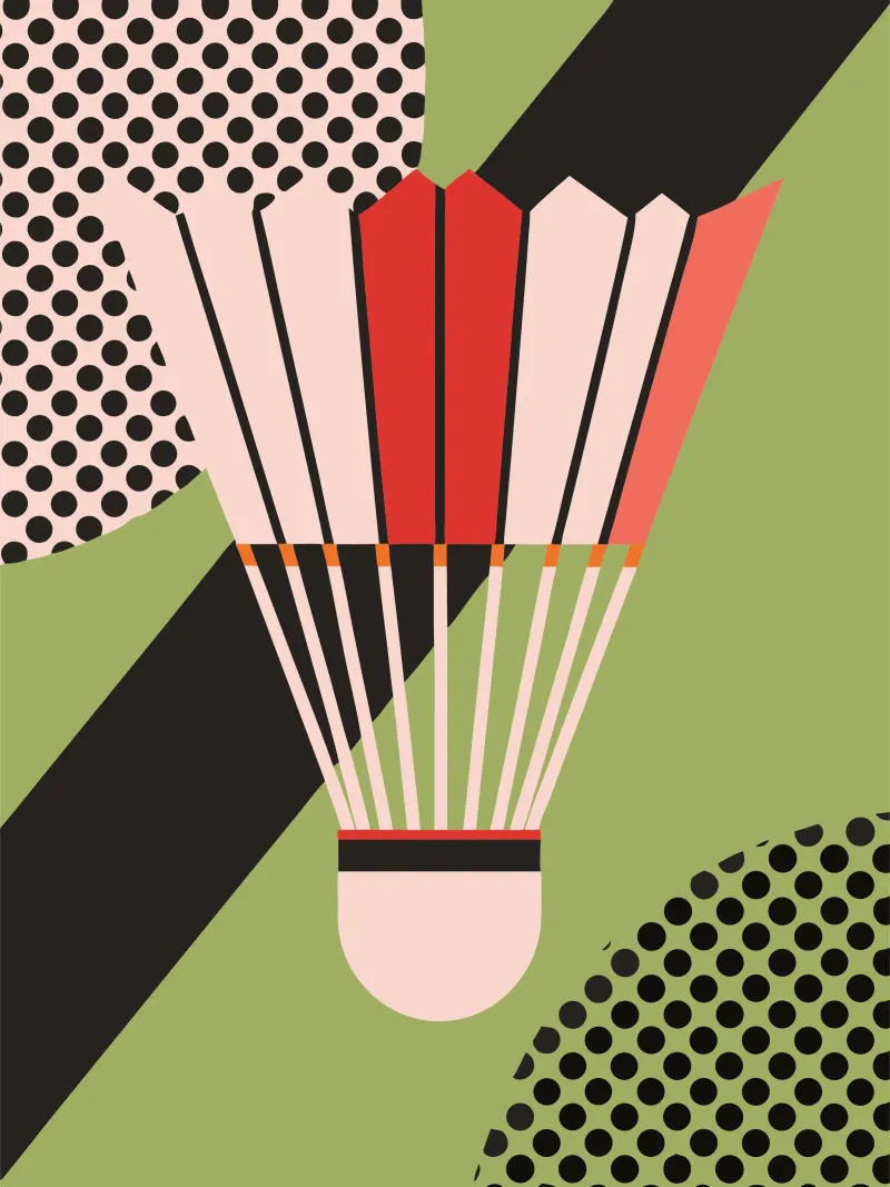 Badminton moderno poster con telaio in plastica da LOOK DIFFERENT