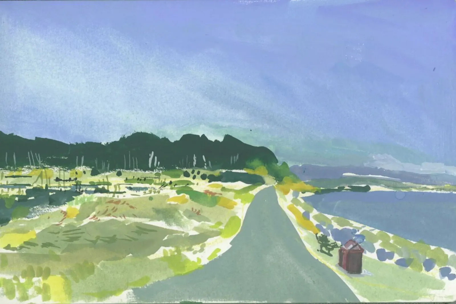 Gouache Landscape 1 pellicola backlit da Sonia Brittain