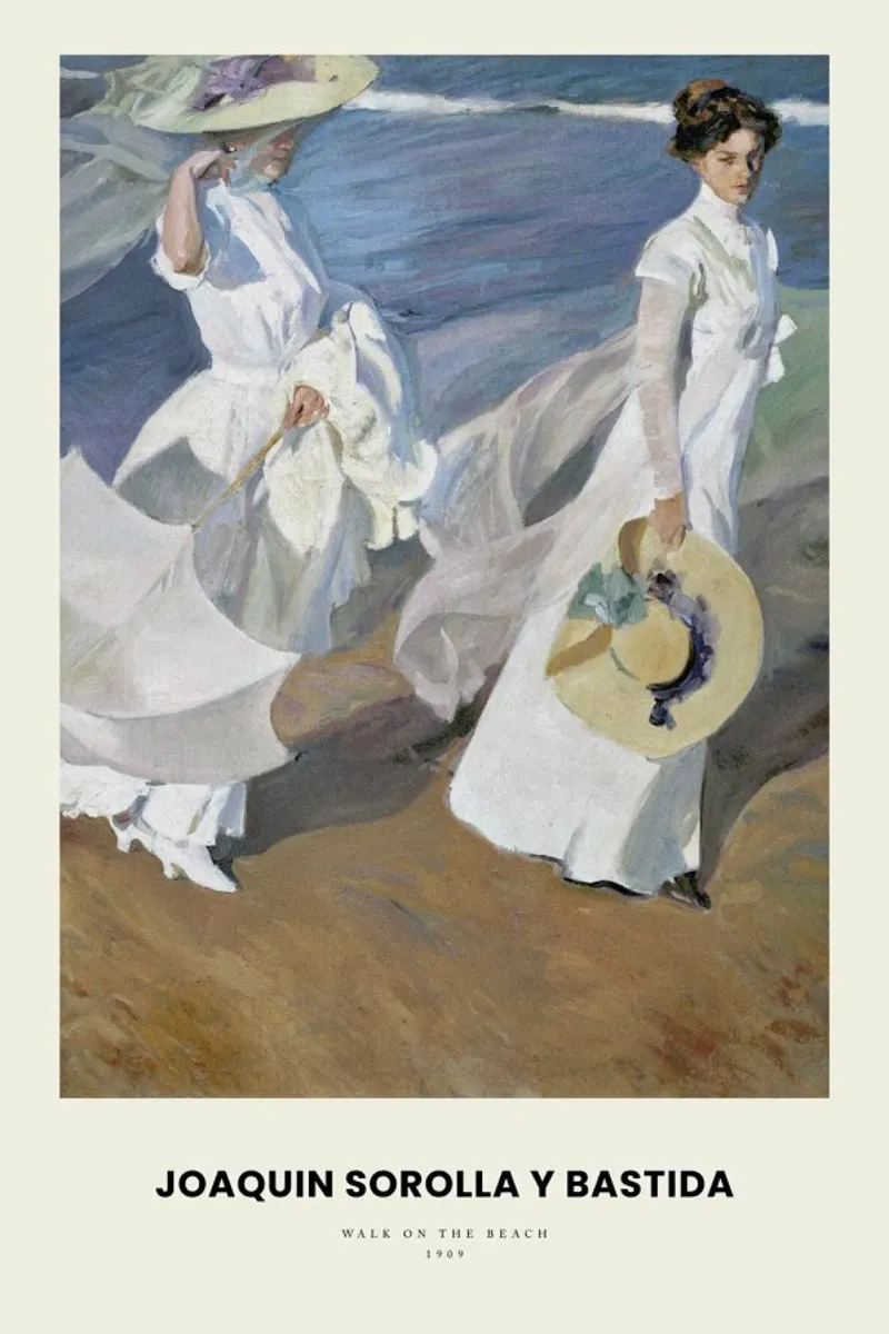 Sorolla y Bastida - Walk on the Beach pellicola backlit da Vintage by JUNIQE