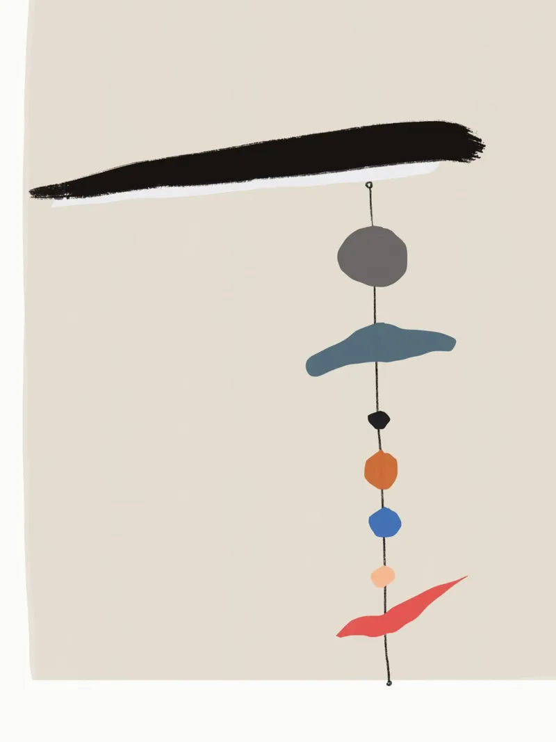 Composizione di mini forme Zen poster con telaio in legno da Little Dean