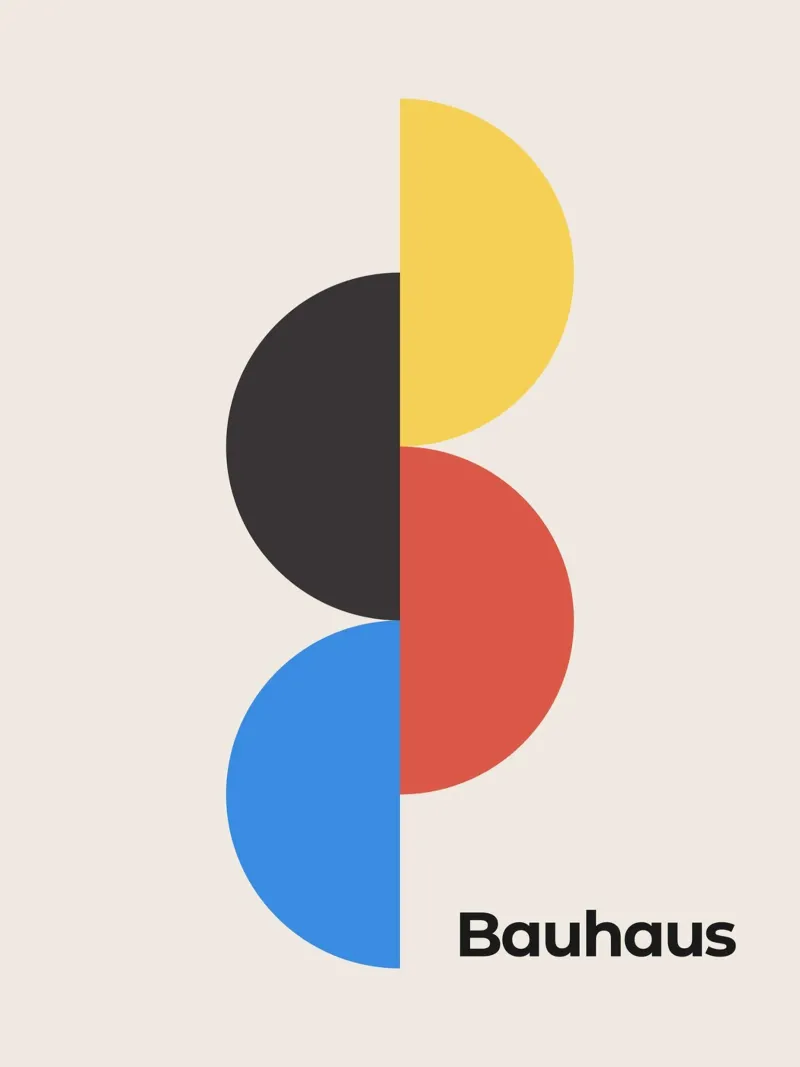 Bauhaus Halve Cirkels Tentoonstelling canvas met Baklijst van Paigaam Studio