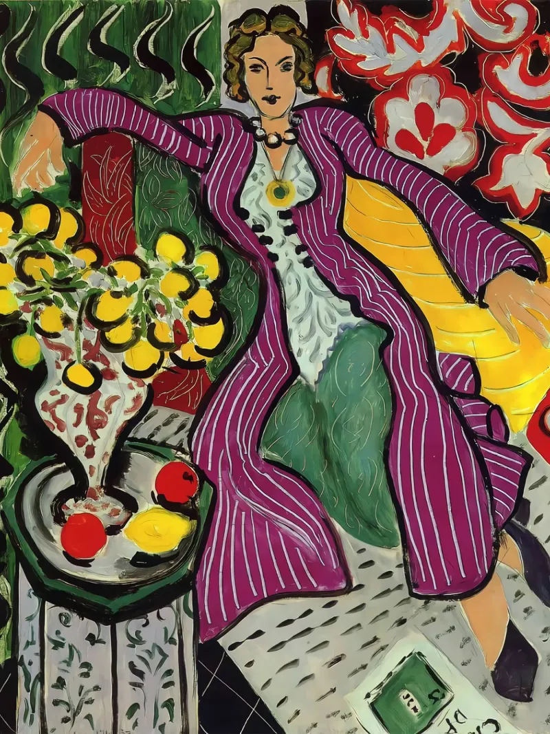 Woman in a Purple Coat alu-dibond by Vonda Shop