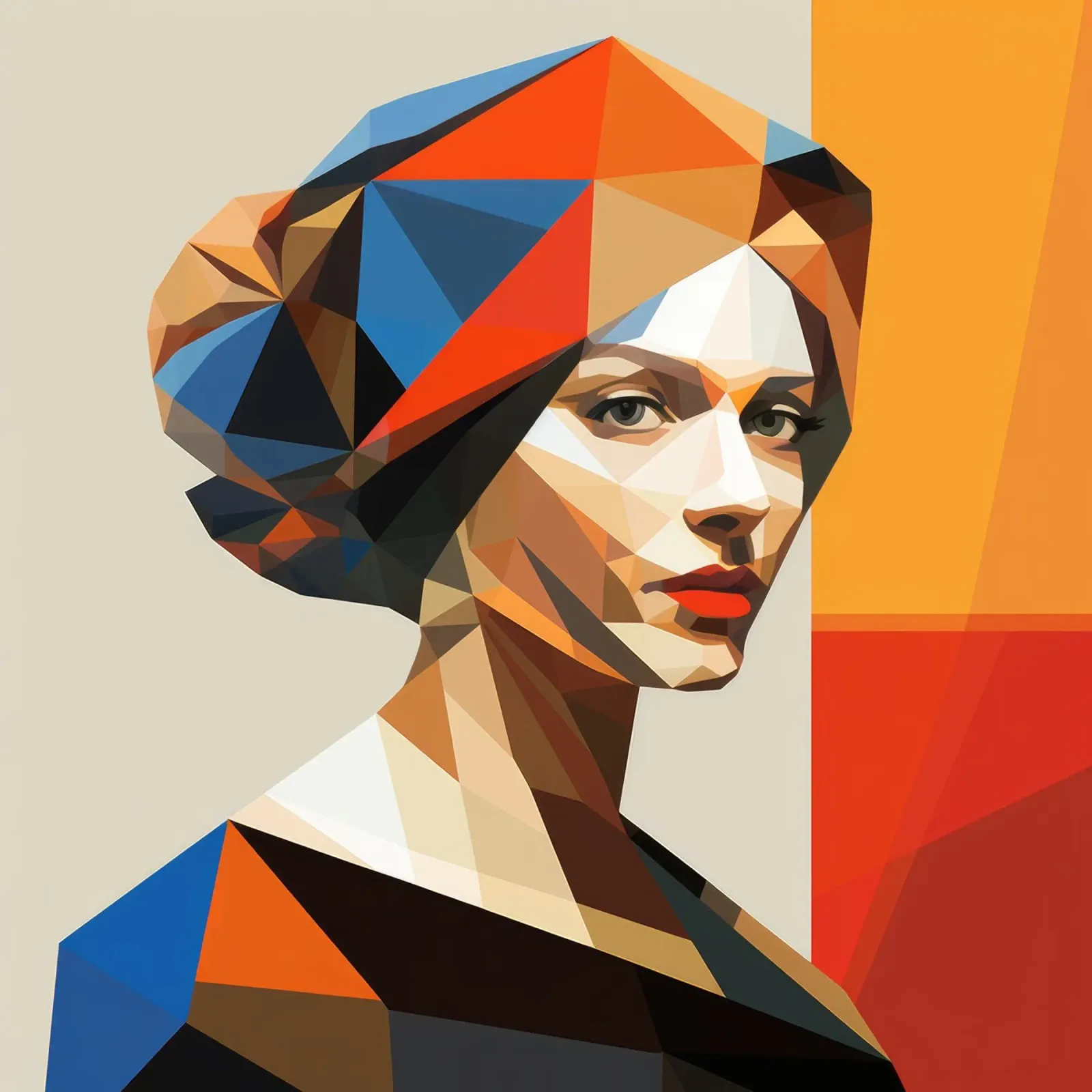 Donna olandese geometrica pellicola backlit da Artful Muse