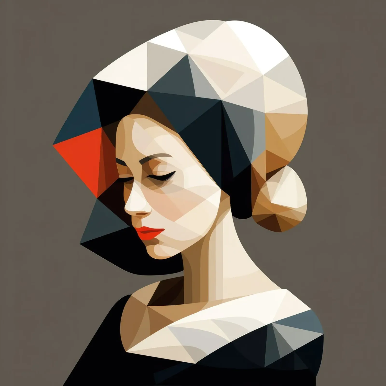 Donna olandese geometrica pellicola backlit da Artful Muse