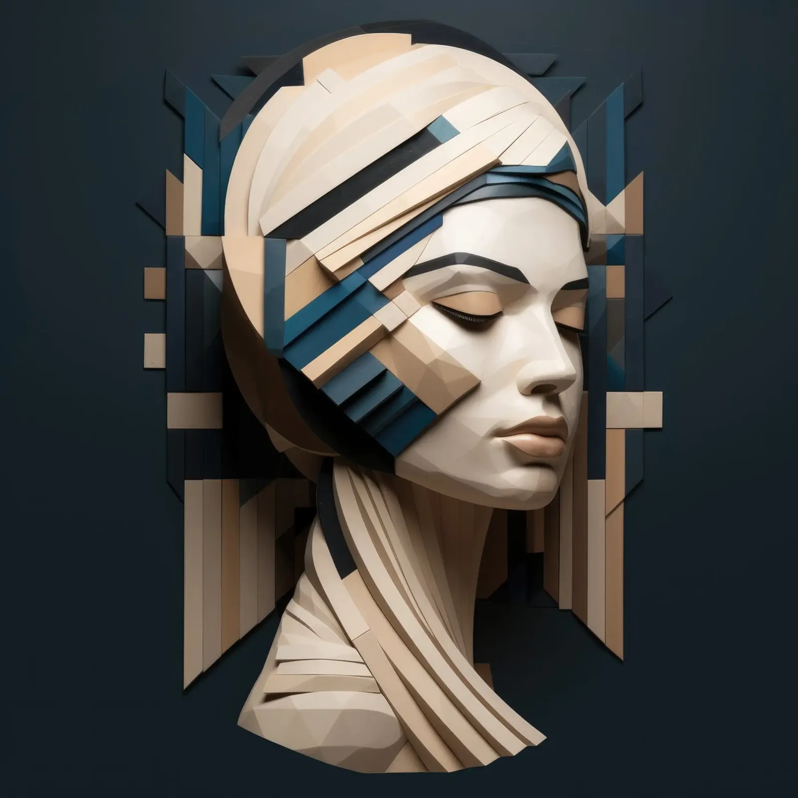 Donna greca geometrica pellicola backlit da Artful Muse
