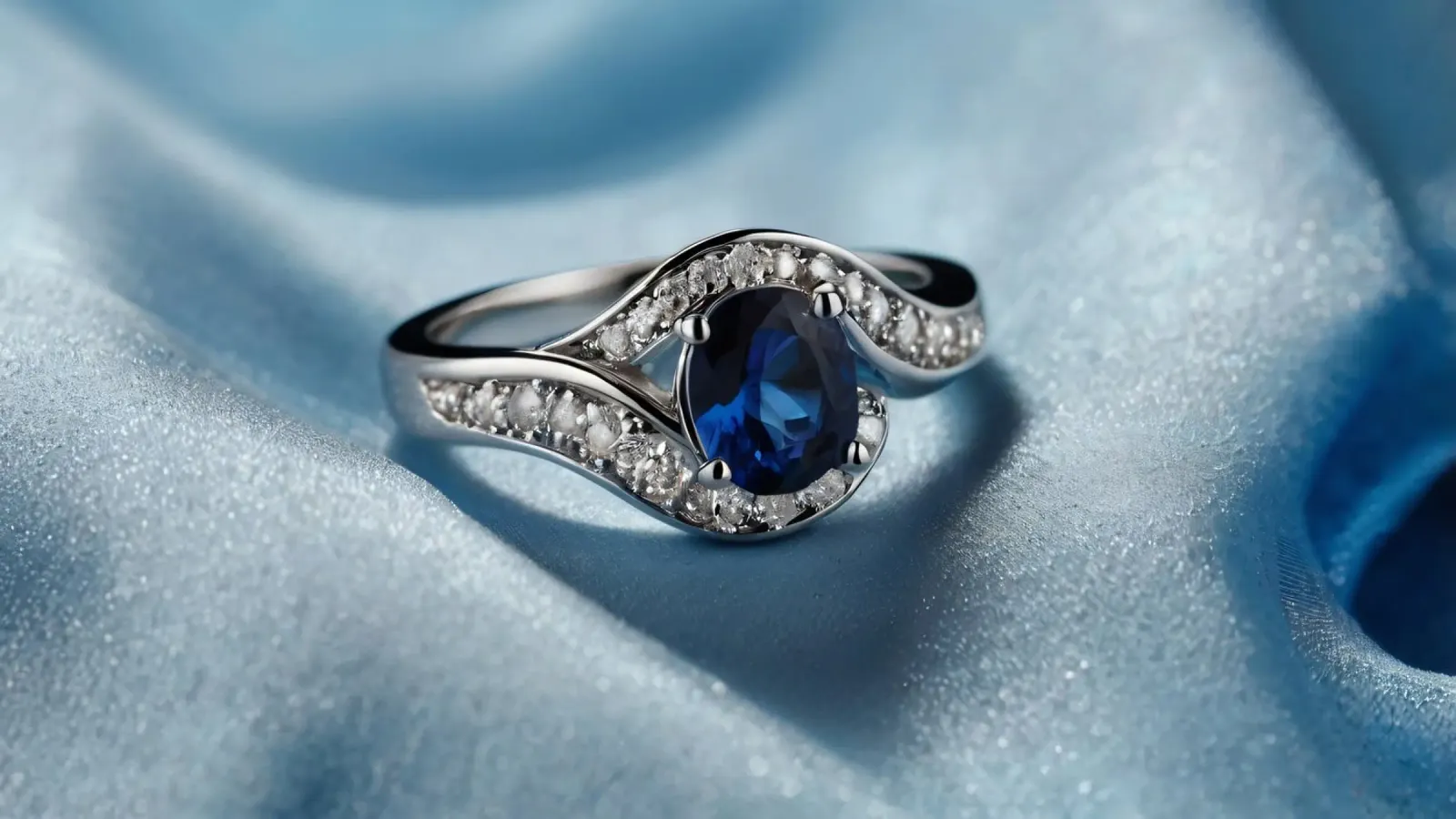 Elegante anello in argento con gemma di zaffiro plexiglass da DesignDoodle
