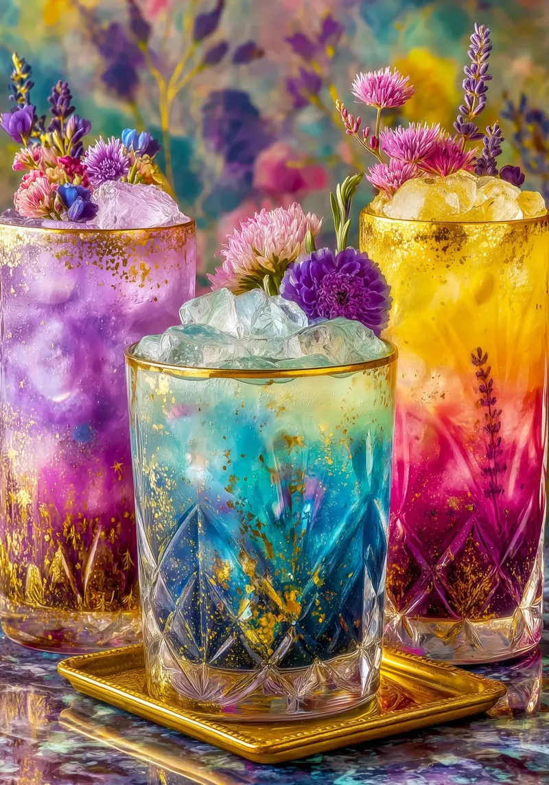 Three drinks canvas with Floater frame by Justyna Jaszke JBJart