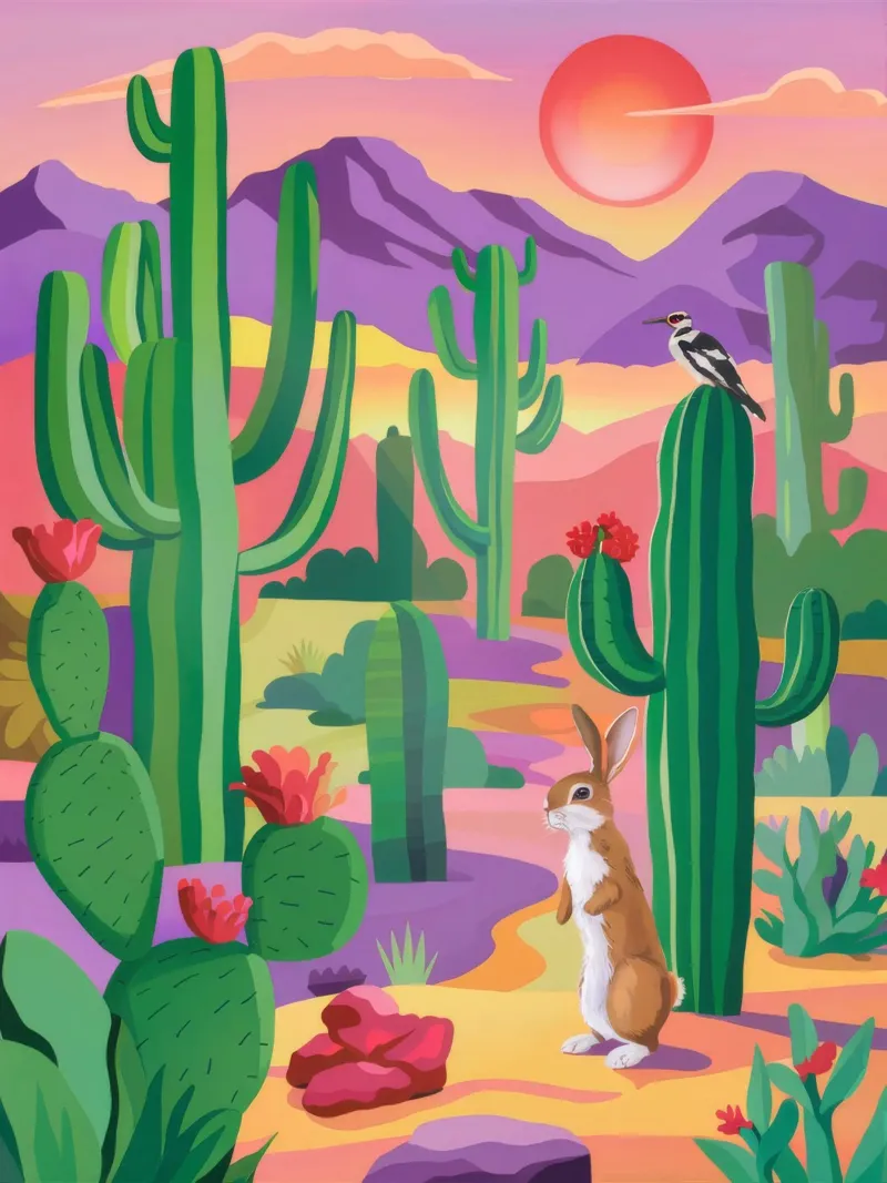 Desert Bloom Vista tela con Cornice a cassetta da Zep Layers