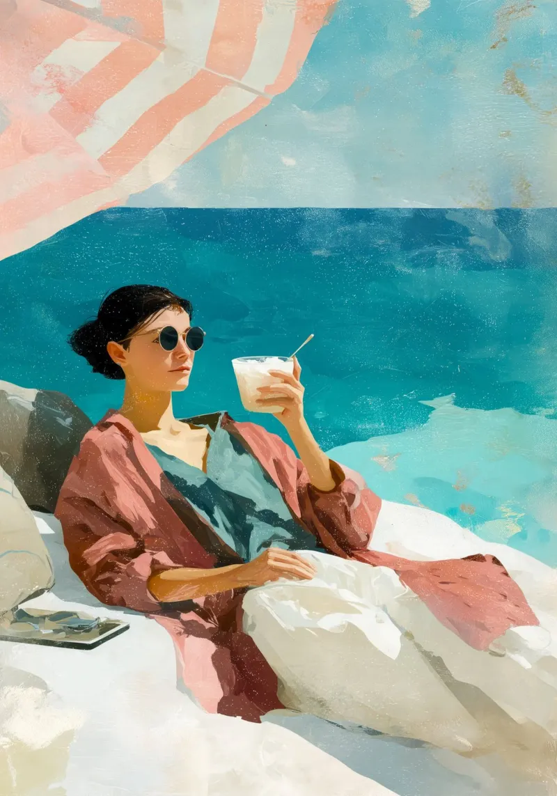 Chillout met ijs canvas met Baklijst van Justyna Jaszke JBJart