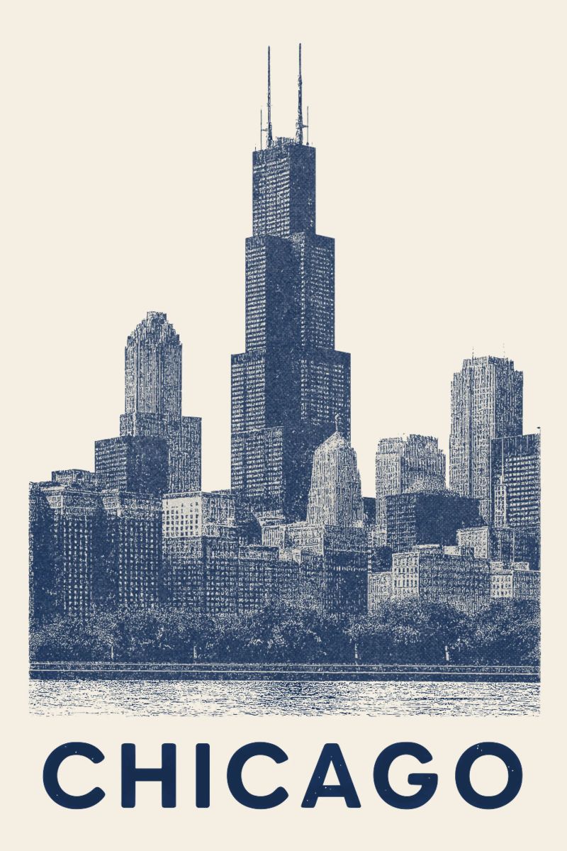 Sears Tower Style – Linocut Series pellicola backlit da Studio Mooodz