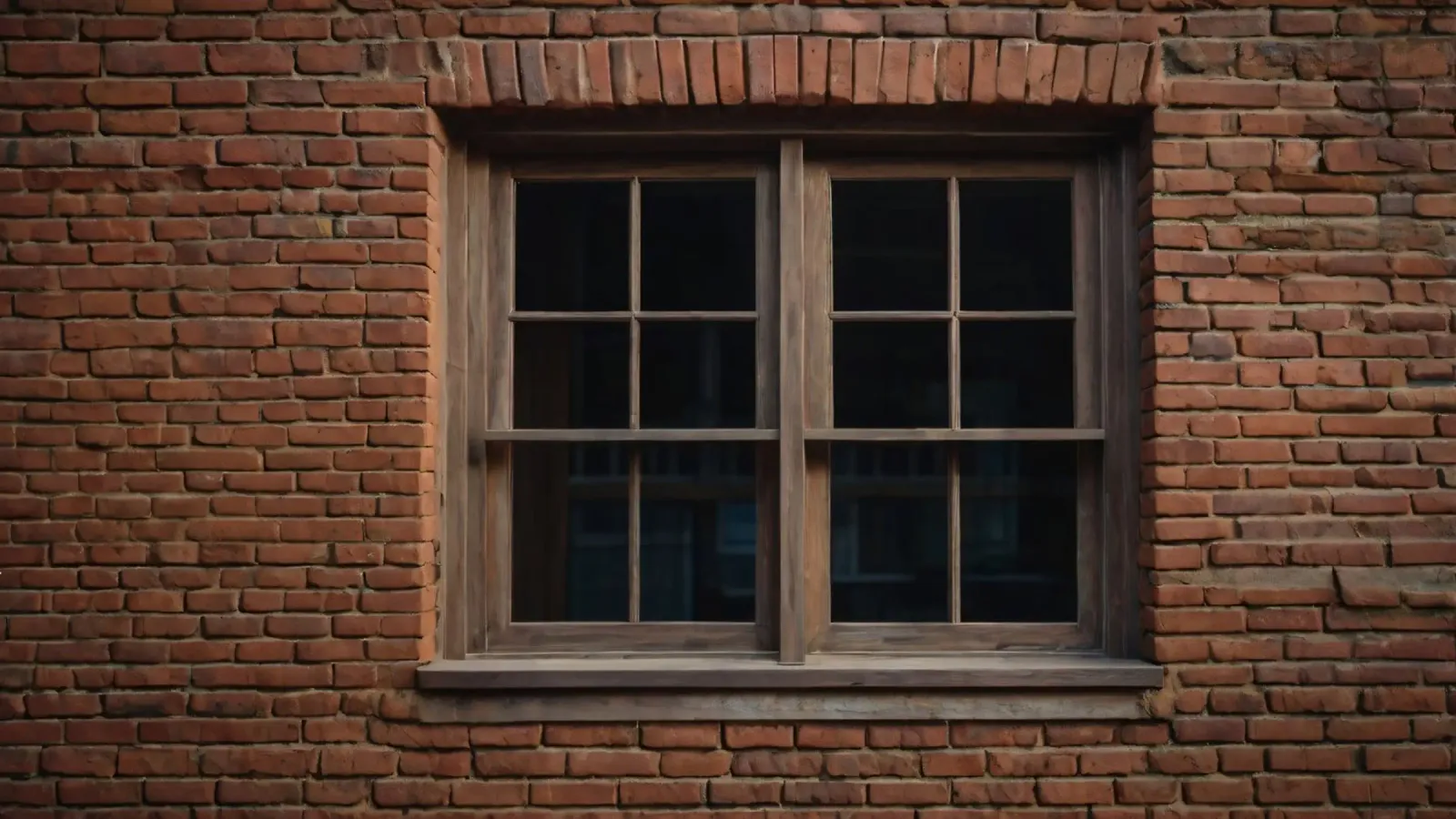 Fenêtre rustique en bois encadrée par un mur de briques rouges dans une zone urbaine hahnemühle de DesignDoodle