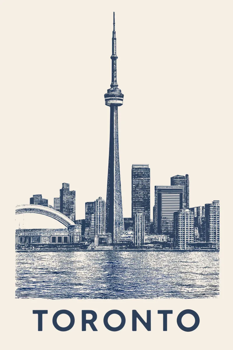 Toronto – CN Tower Print - – Linocut Series pellicola backlit da Studio Mooodz