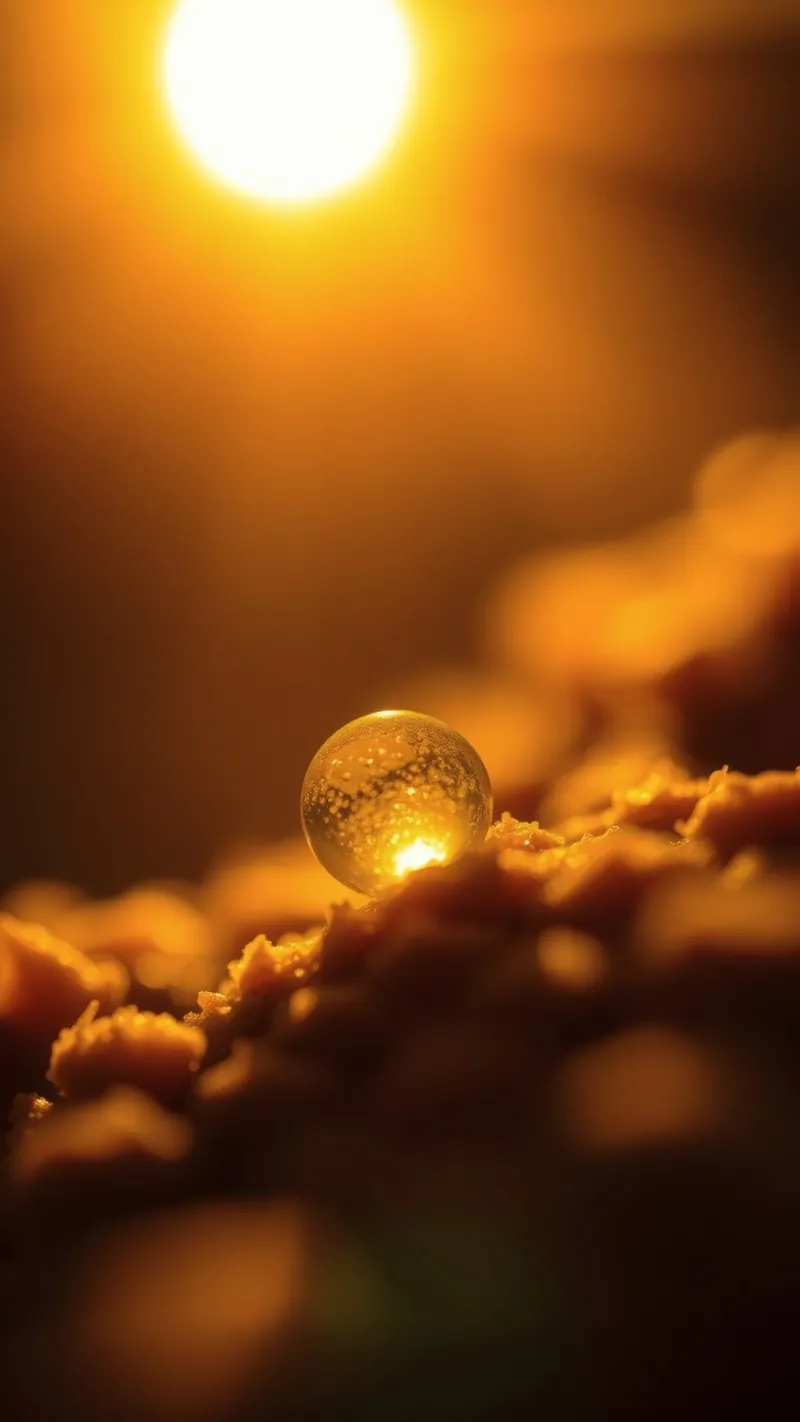 Orbe d'or transformateur reflétant la lumière sur une surface douce hahnemühle de DesignDoodle