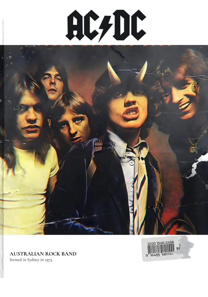 AC/DC pellicola backlit da Low poly art