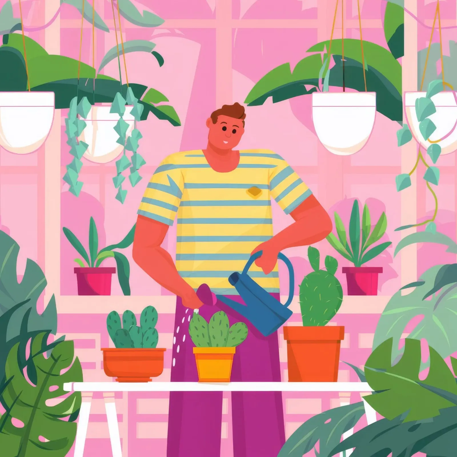 Mannelijk botanisch licht canvas van Arcane Shade