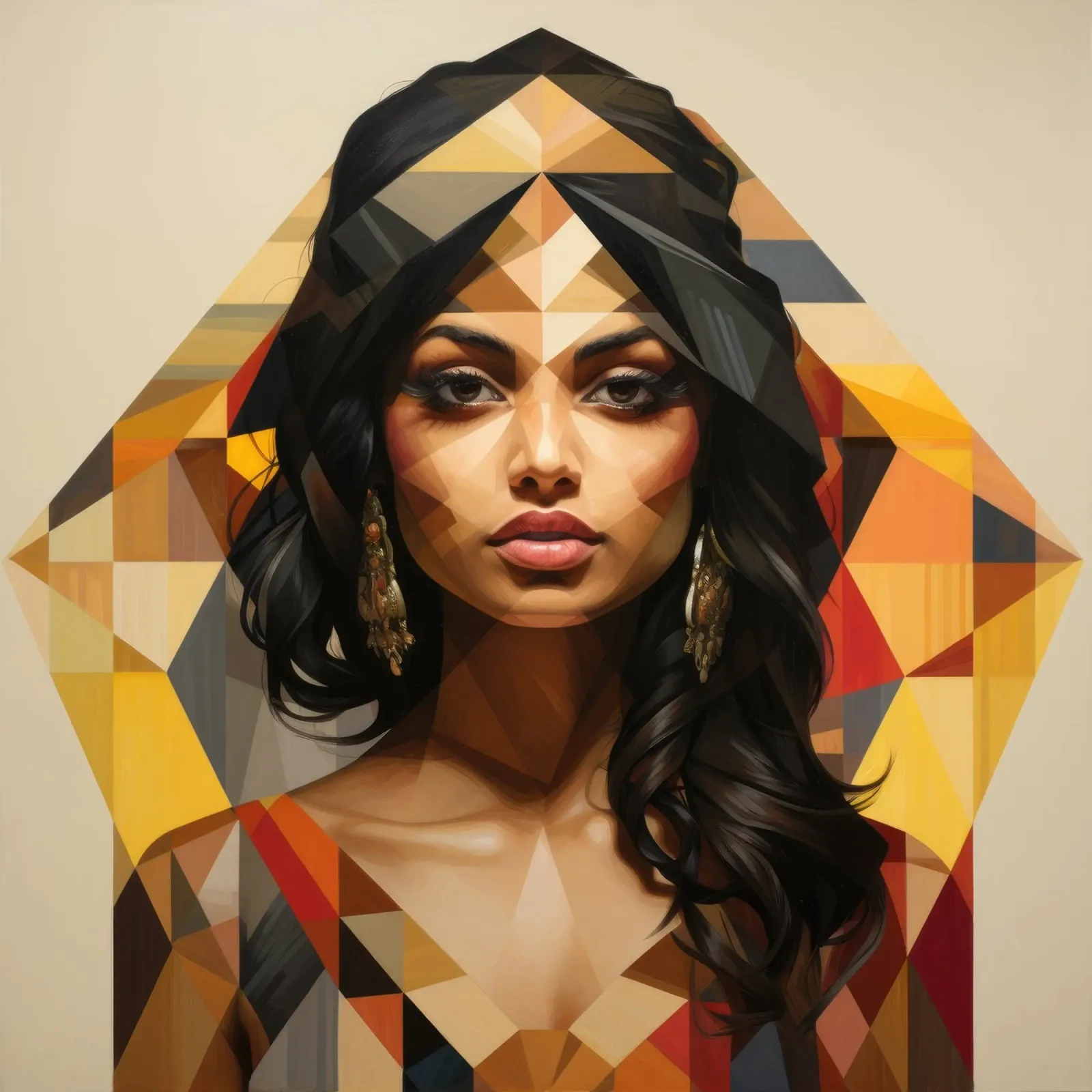 Donna indiana geometrica pellicola backlit da Artful Muse