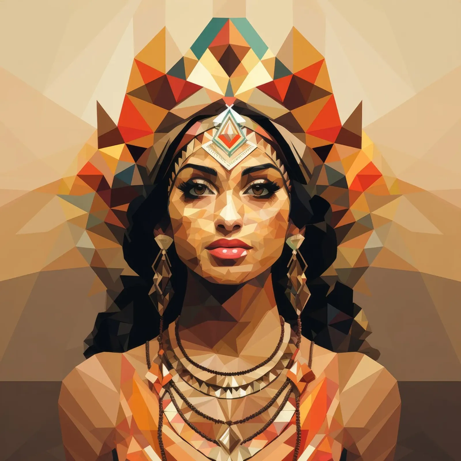 Donna indiana geometrica pellicola backlit da Artful Muse