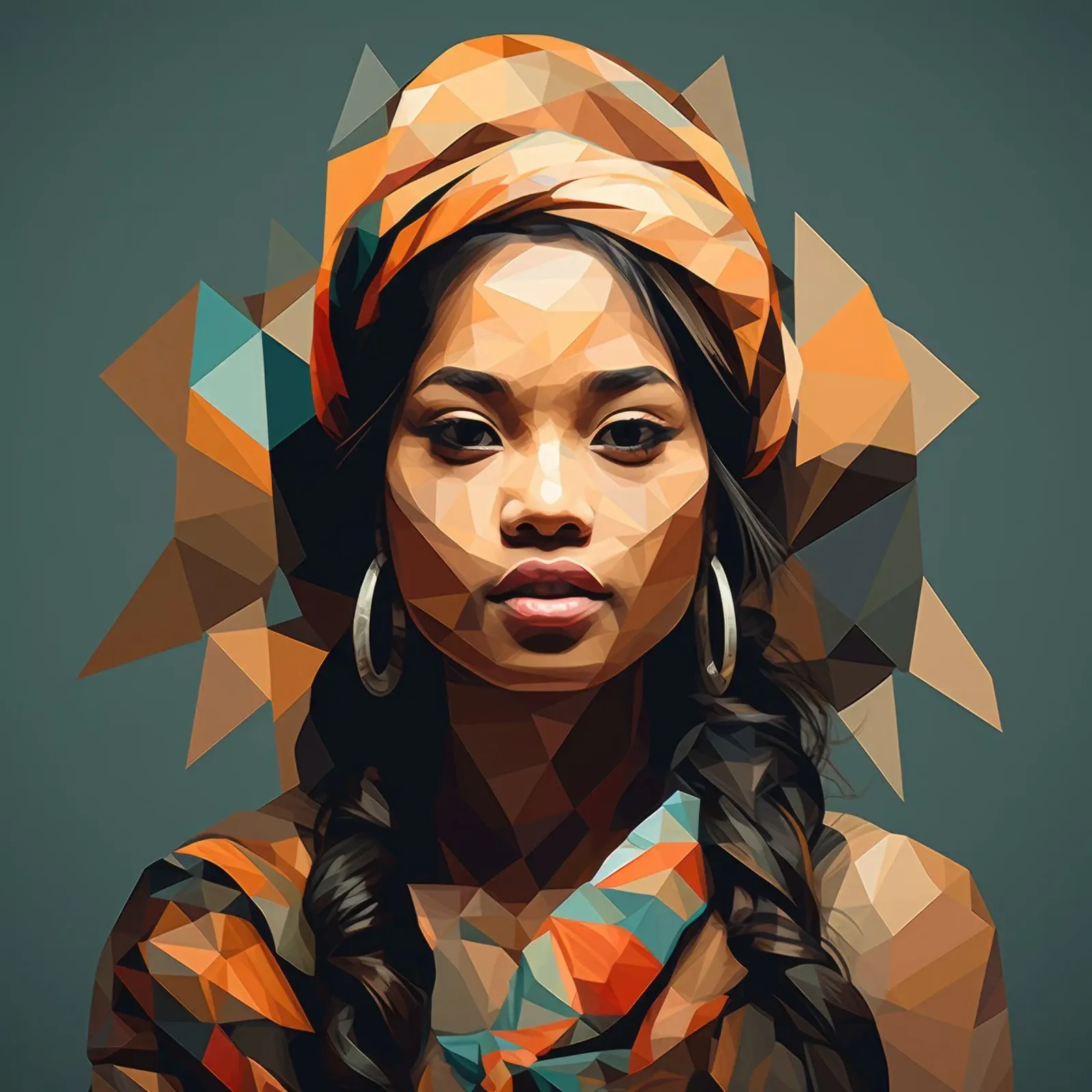 Geometric Nepalese Woman pellicola backlit da Artful Muse