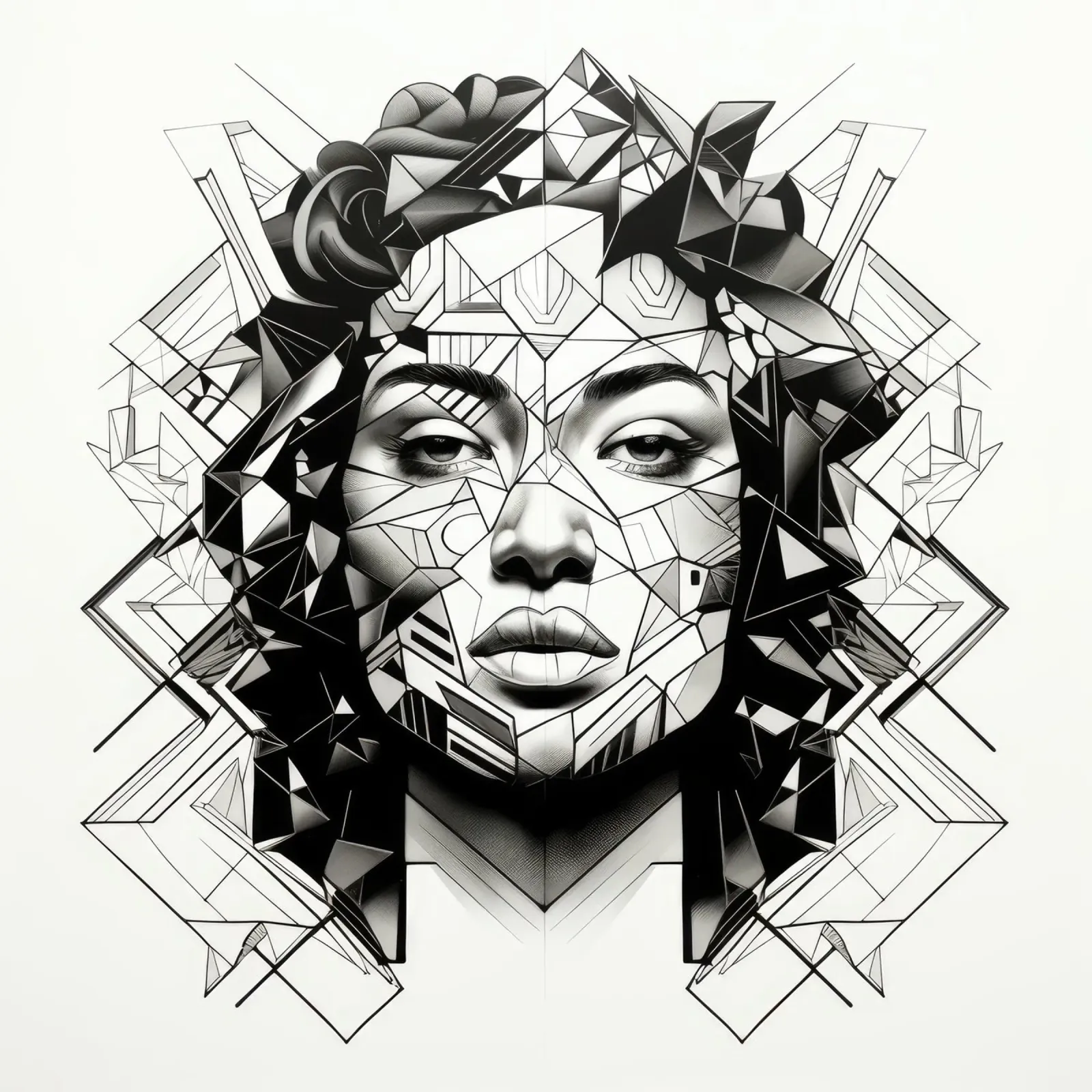 Donna maori neozelandese geometrica pellicola backlit da Artful Muse