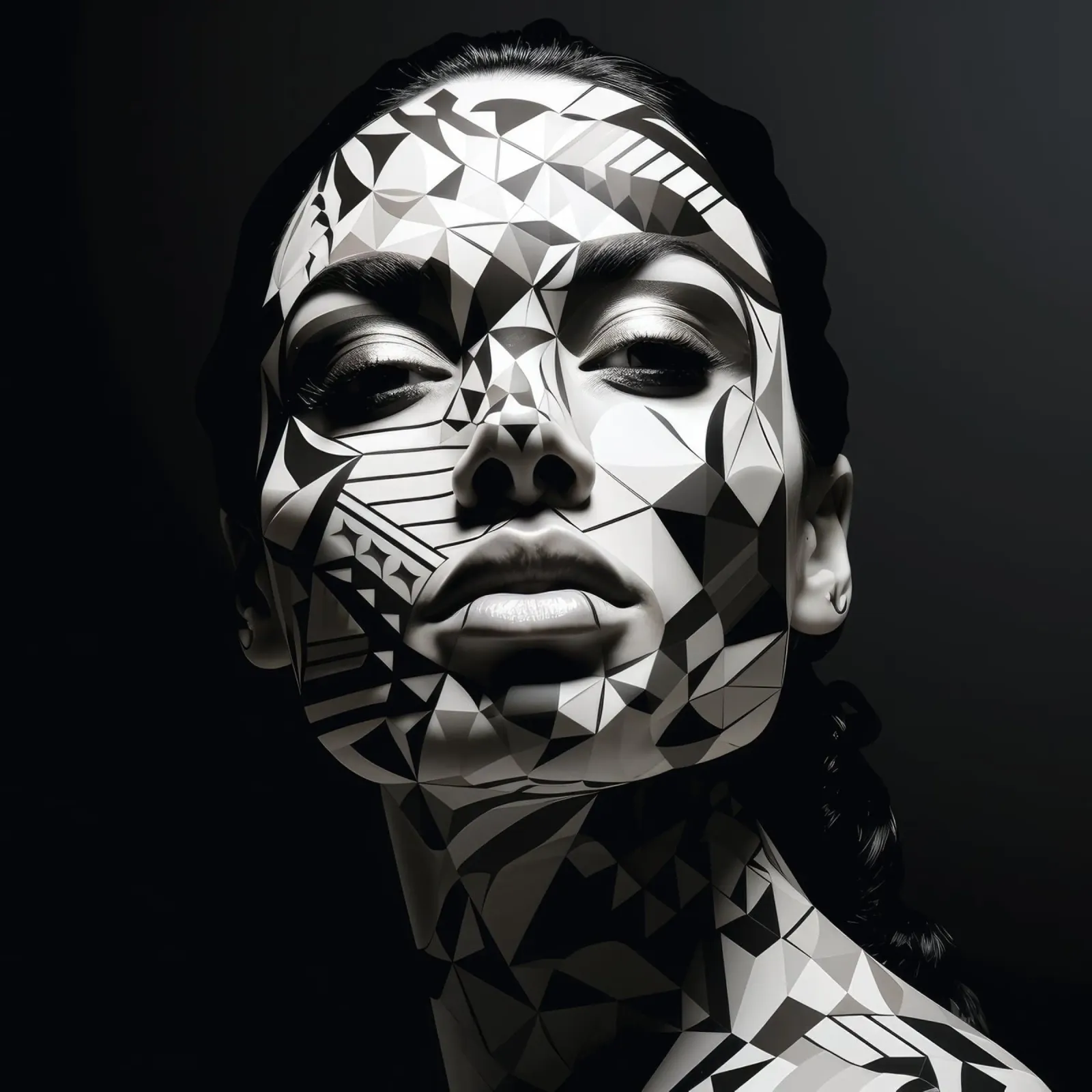 Geometric New Zealand Maori Woman acrylic glass by Artful Muse